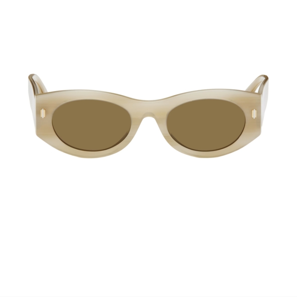 Fendi Tan Oval Sunglasses Retro-Modern Design